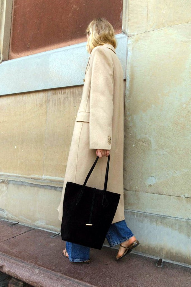 Little Liffner Tall Sprout Suede Donna Tote Nere | 4985-RVTON